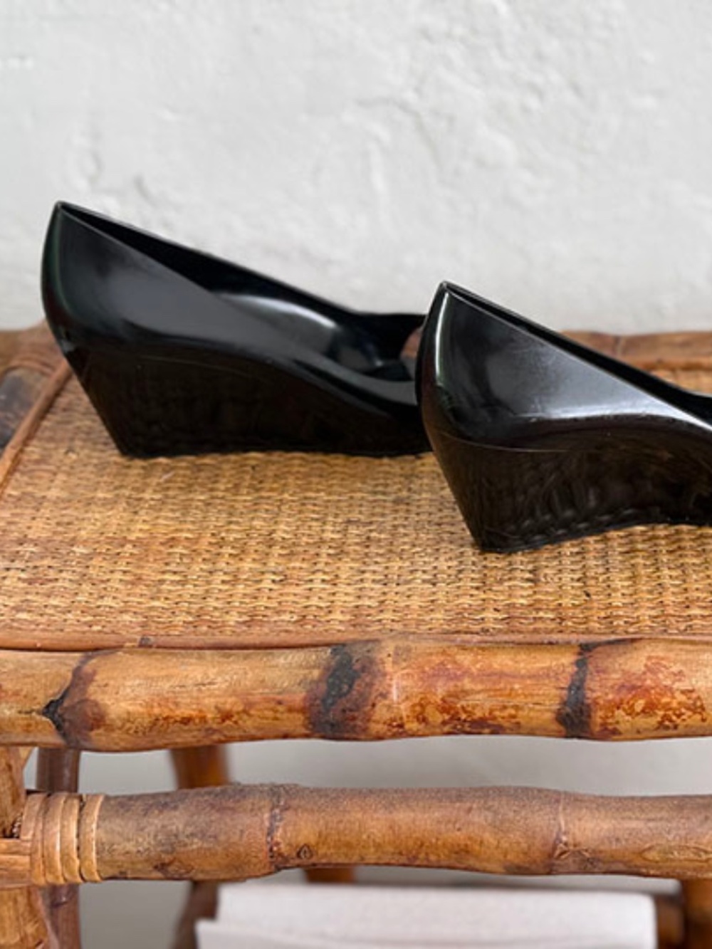 GUCCI Marola Rubber/Jelly Interlocking GLogo Wedges - Black/Off-White - Size 35 - Picture 8 of 11